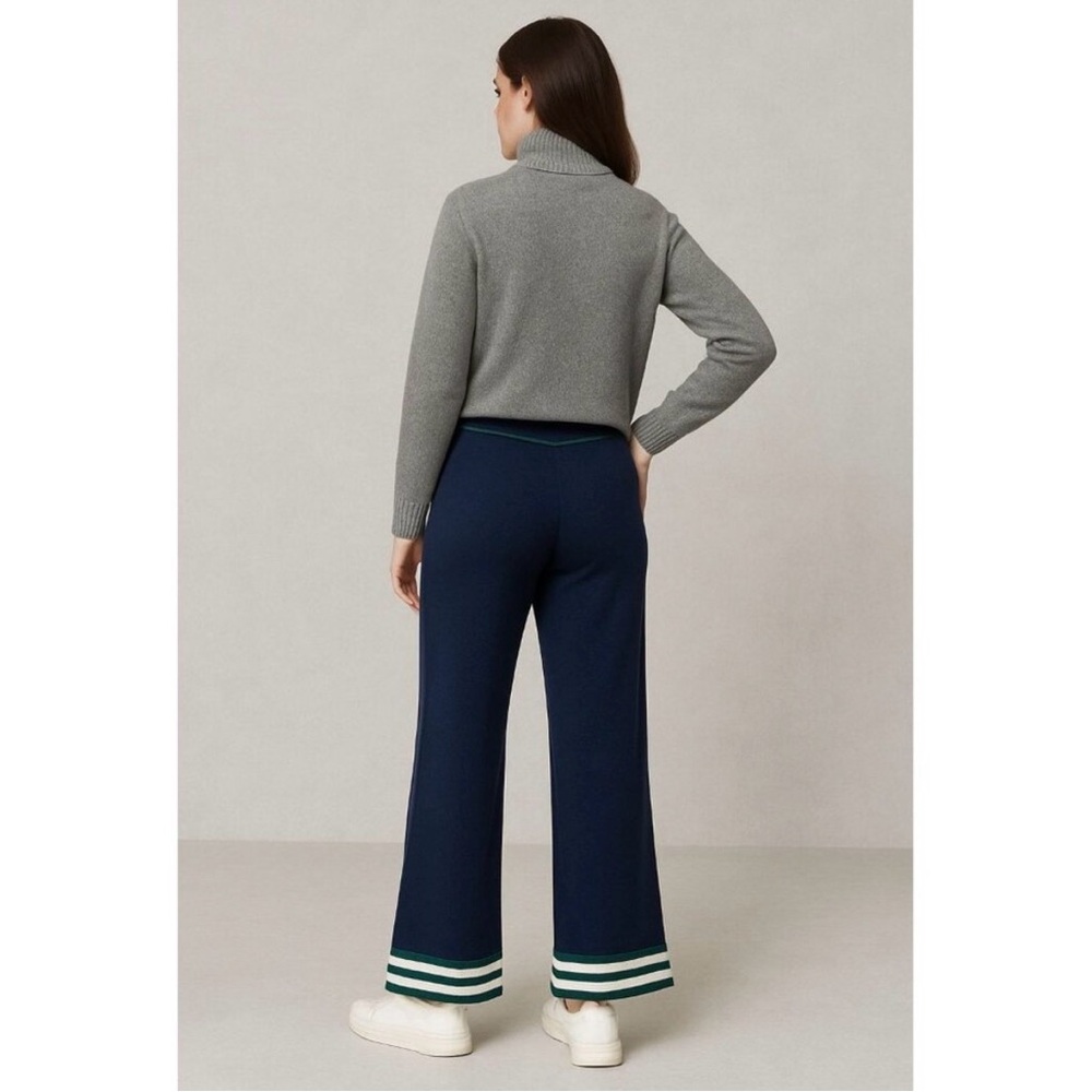 Caroline Constas Navy Pants with Striped Detail - Picture 2 of 6